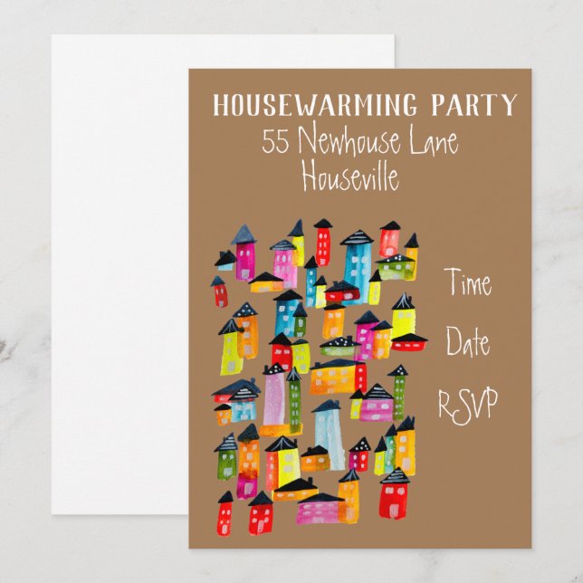 Invitación Casa de agua de la casa ilustracion caliente (Anverso / Reverso)