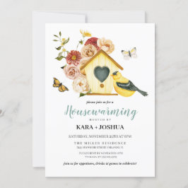 Invitación Casa de Aves Floral Rustica Otoño Calentada