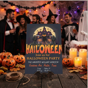 Invitación Casa de calabaza espeluznante, fiesta de planifica