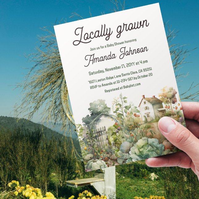 Invitación Casa de campo rústica de Baby Shower de crecimient (Subido por el creador)