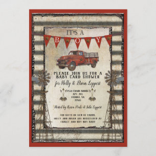 Invitación Casa de cultivo rústica de camiones de la intemper