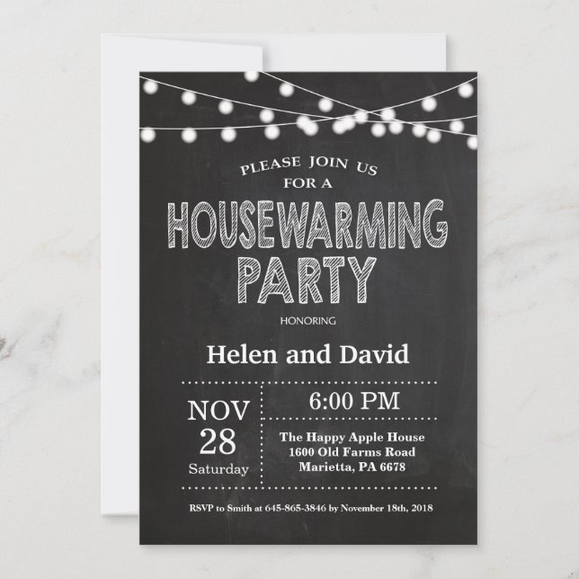 Invitación Casa de Fiesta calurosa para el hogar (Anverso)