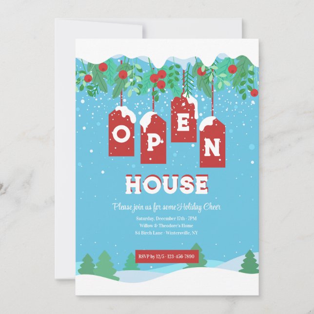 Invitación Casa de invierno abierta (Anverso)