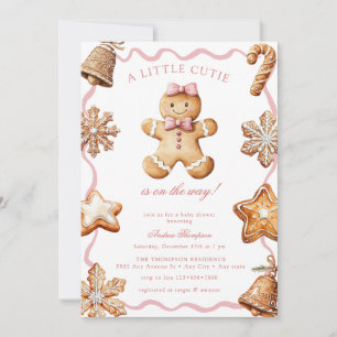 Invitación Casa de jengibre    Ducha de bebé niña de invierno