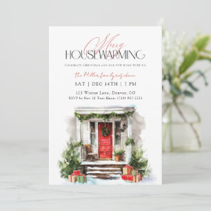 Invitación Casa de Navidad con Estufa
