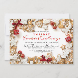 Invitación Casa de pan de jengibre, intercambio de cookies de