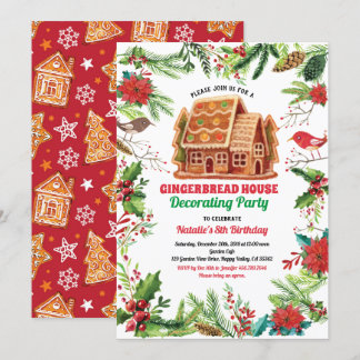 Invitación Casa de pan de jengibre que decora el horneado de