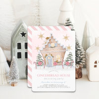 Casa de pan de jengibre rosa decorando cumpleaños