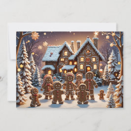 Invitación Casa de pan de jengibre y familia de pan de jengib