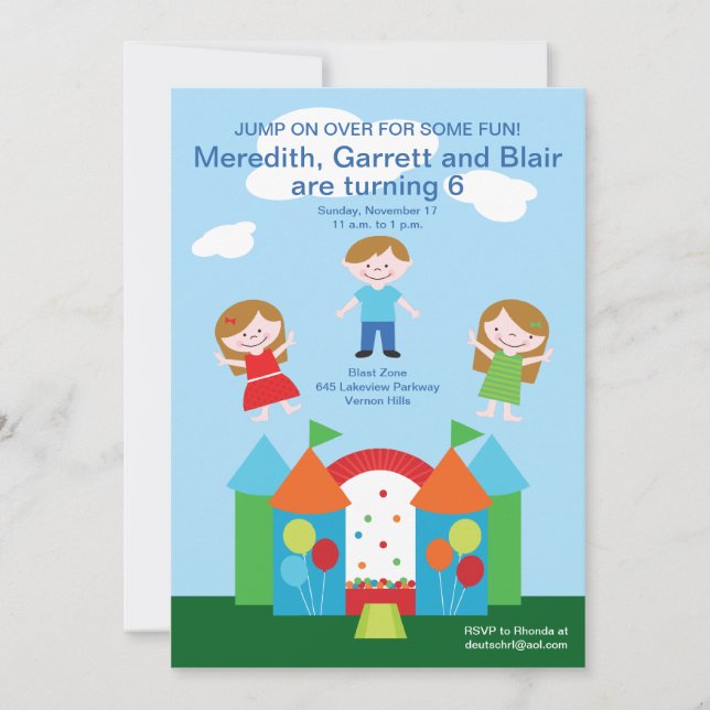 Invitación Casa de rebote (Anverso)