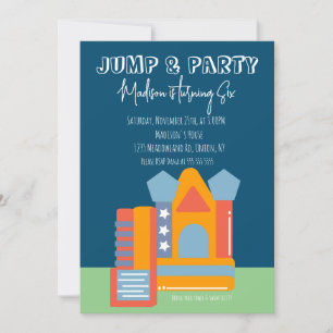 Invitación Casa de Rebote de Fiesta Saltando Rebotando Cumple