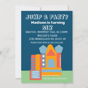 Invitación Casa de Rebote de Fiesta Saltando Rebotando Cumple