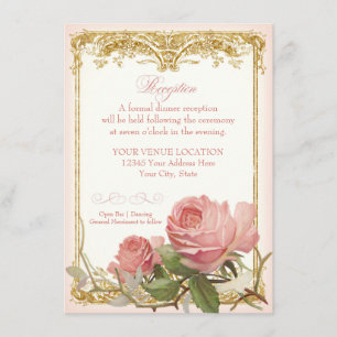 Invitación Casa de Rosa Vintage parisina Recepción formal