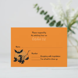 Invitación Casa de Truco o Trato Boda Halloween RSVP