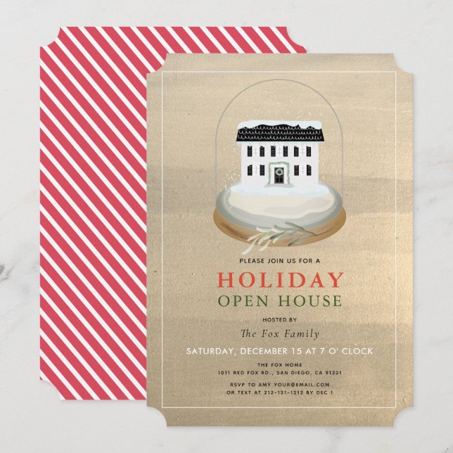 Invitación Casa de vacaciones de oro de la Casa de la Nieve (Anverso / Reverso)