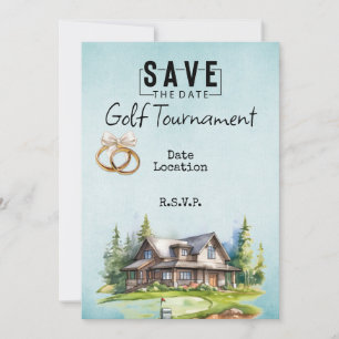 Invitación Casa del club de golf para la boda, salvo la fecha