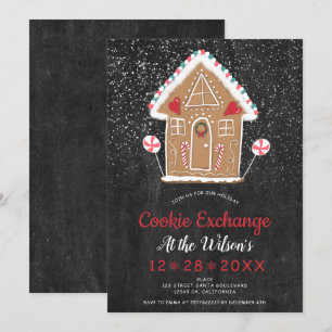 Invitación Casa del pan del jengibre del negro del