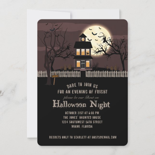 Invitación Casa embrujada (Anverso)