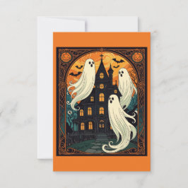 Invitación Casa embrujada - Calle de sombras oscuras