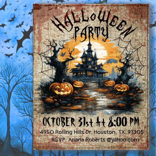 Invitación Casa Embrujada de Halloween Fiesta  (Subido por el creador)