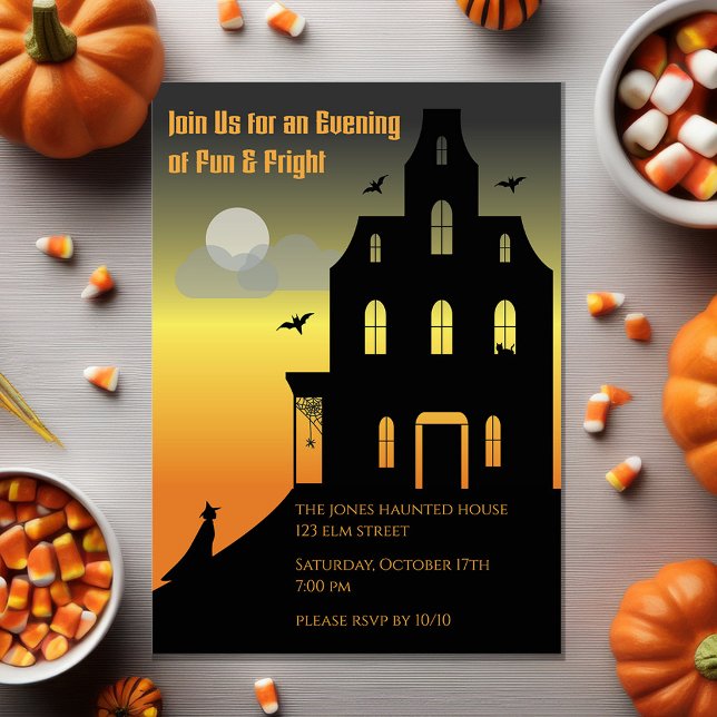 Invitación Casa Embrujada de Halloween Fiesta de Noche de Bru (Subido por el creador)