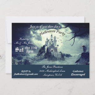 Invitación Casa Embrujada de Halloween Fiesta Nocturna