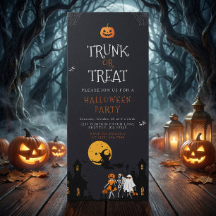Invitación Casa Embrujada de Trunk or Treat Halloween