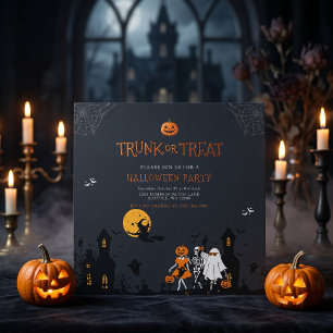 Invitación Casa Embrujada de Trunk or Treat Halloween