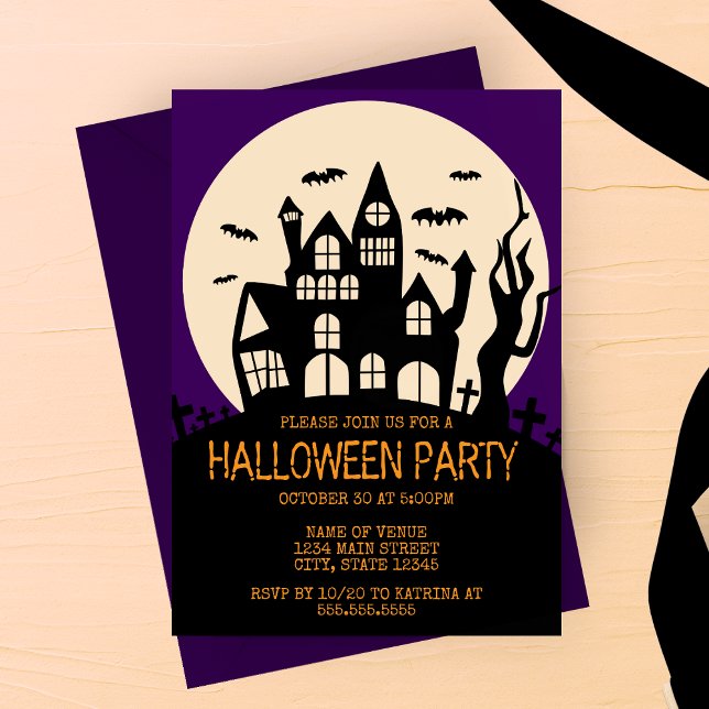 Invitación Casa embrujada en una fiesta de Halloween en Hill (Subido por el creador)