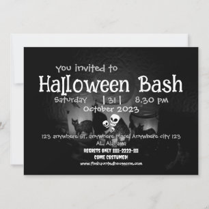 Invitación casa embrujada   espeluznante fiesta de halloween 
