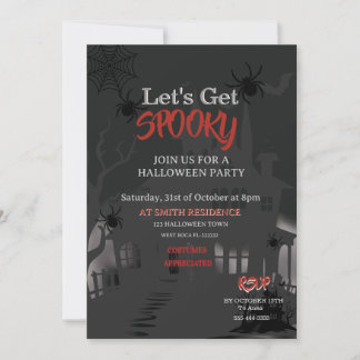 Invitación Casa Embrujada Fiesta de Halloween para Adultos Vi