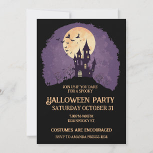 Invitación Casa Embrujada Gótica de Halloween
