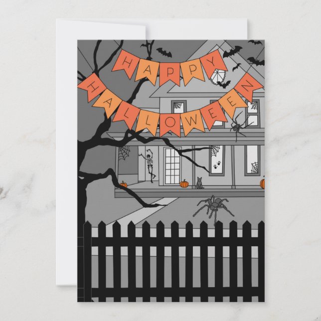 Invitación Casa Embrujada Halloween (Anverso)