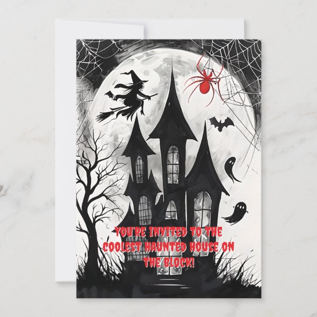 Invitación Casa Embrujada Halloween (Anverso)