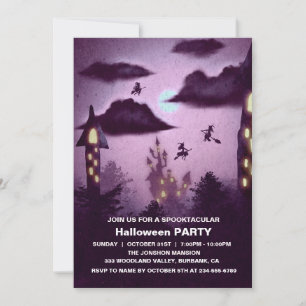 Invitación Casa embrujada oscura Spooktacular Fiesta de Hallo