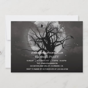 Invitación Casa embrujada oscura y espeluznante fiesta de Hal