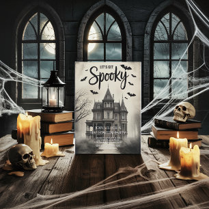 Invitación Casa Embrujada Vintage Vamos a Asustar Halloween