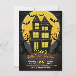 Invitación Casa Embrujada y Árboles Espeluznantes Fiesta de H