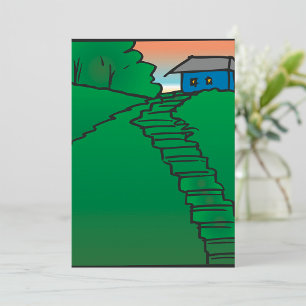 Invitación Casa En Una Colina Verde
