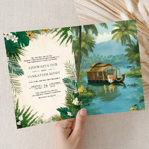 Invitación Casa flotante de las aguas interiores de Kerala Bo