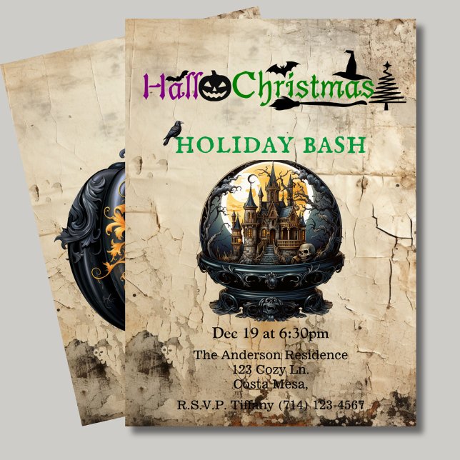 Invitación Casa gótica de Navidades hallo-festividad bash (Subido por el creador)