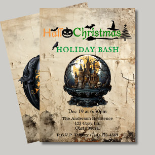 Invitación Casa gótica de Navidades hallo-festividad bash