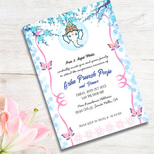 Invitación Casa hindú india calienta a mariposa Griha Pravesh