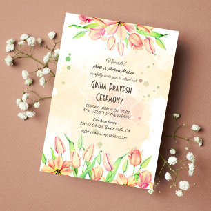 Invitación Casa hindú que calienta a Griha Pravesh