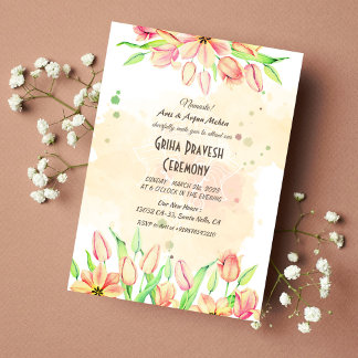 Invitación Casa hindú que calienta a Griha Pravesh