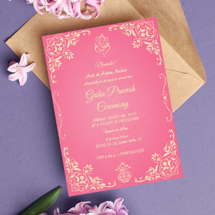 Invitación Casa hindú que calienta a Griha Pravesh