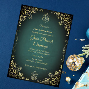 Invitación Casa hindú que calienta a Griha Pravesh