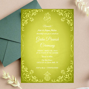 Invitación Casa hindú que calienta a Griha Pravesh