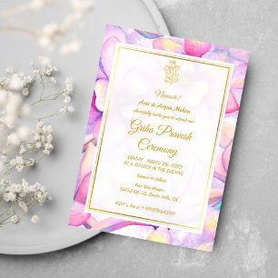 Invitación Casa hindú que calienta a Griha Pravesh