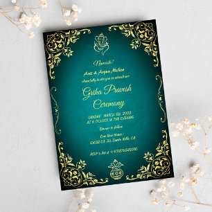 Invitación Casa hindú que calienta a Griha Pravesh